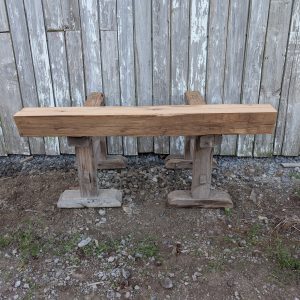 Hand Hewn White Oak mantel 1