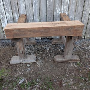 reclaimed Hand Hewn white oak mantel