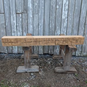 reclaimed Hand Hewn Ash mantel